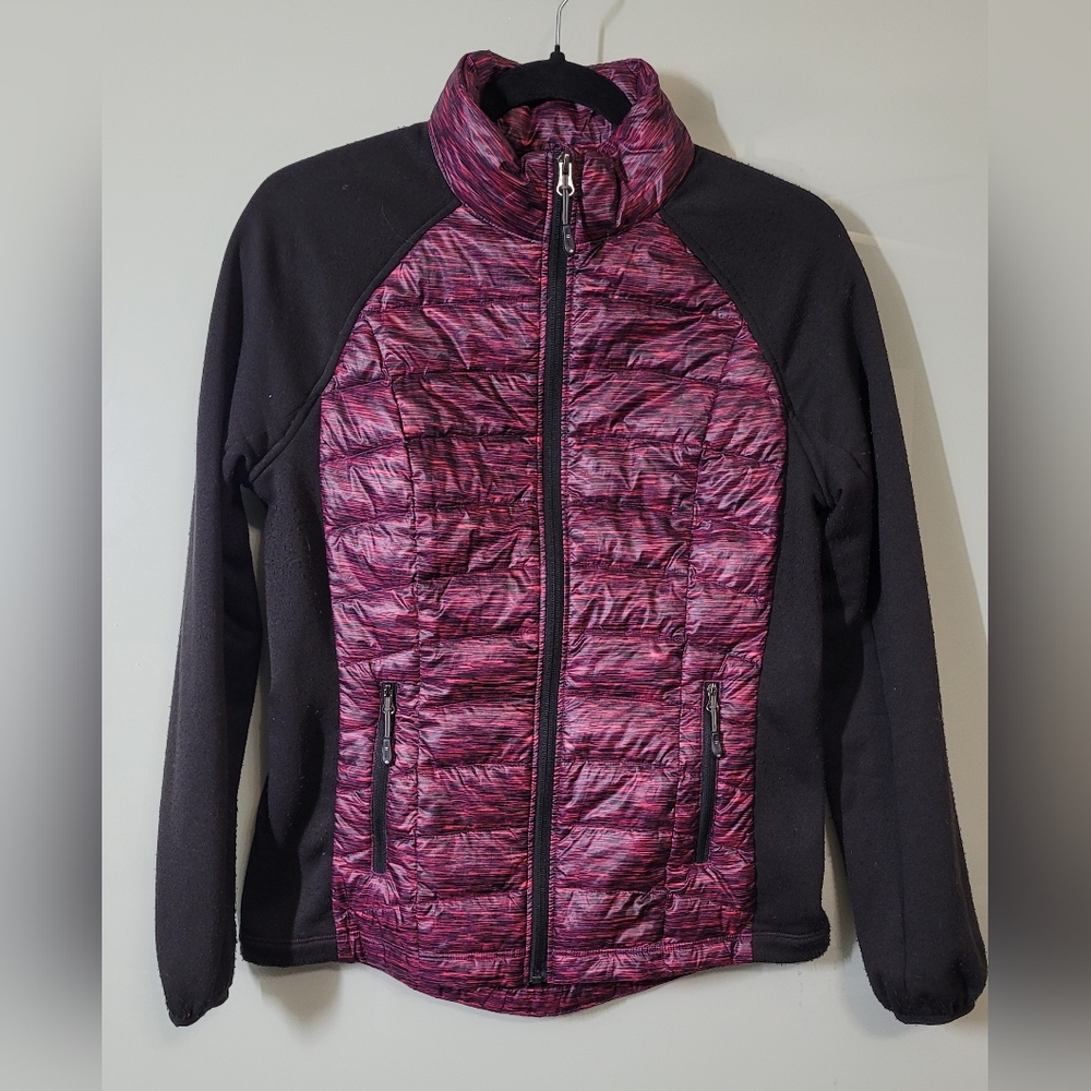 32 Degrees Women's Pink and Black Puffer Jacket